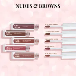JUST HERBS Herb-Enriched Matte Liquid Lipstick Kit - Nudes + Browns image 3