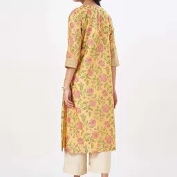 Rangmanch by Pantaloons Yellow Printed A Line Kurta image 2