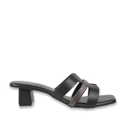 Mochi Women's Black Casual Sandals image 2