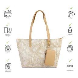 Metro Yellow Printed Medium Tote Handbag image 2