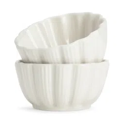 Haus & Kinder White Ceramic Salad Serving Bowls- Set of 2 (280ml) image 2