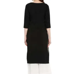 Ahalyaa Black Printed Straight Kurta image 2