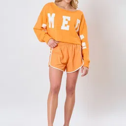 StyleCast Typography Printed Round Neck Pullover Crop Sweatshirt-picture-26