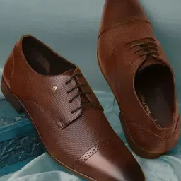 Hush Puppies by Bata Men's DANNY E Brown Derby Shoes-picture-31
