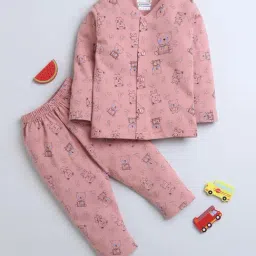 Bumzee Kids Onion Pink Cotton Printed Full Sleeves Jabla Set-picture-24