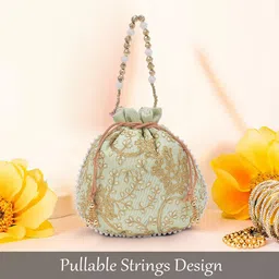 Kuber Industries Set Of 3 Embroidered Potli Clutch image 3