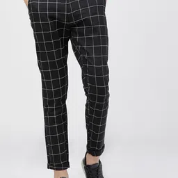 HIGHLANDER Men Checked Slim Fit Chinos Trousers image 1