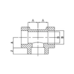 Leader FSFT 07 Forged Fitting (Socket Welded) TEE 12.7 mm (1/2 Inch) 6000 PSIG image 2