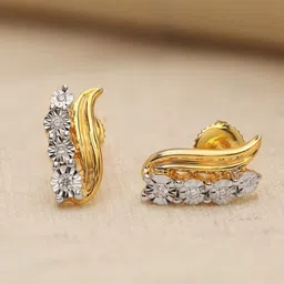 CANDERE A KALYAN JEWELLERS COMPANY 18KT Gold Leaf Miracle Plate Diamond Earrings - 2.72 g-picture-36