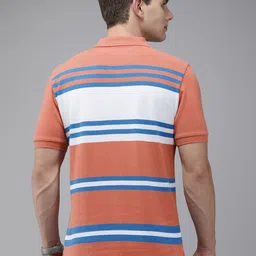 U.S. Polo Assn. Pure Cotton Slim Fit Striped Polo Collar Casual T-shirt image 2