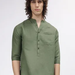 Iconic Regular Fit Mandarin Collar Casual Shirt image 3