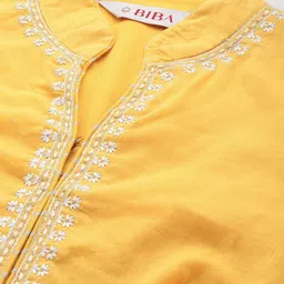 Biba Ethnic Motifs Print Pure Cotton Anarkali Kurta with Churidar & Dupatta image 2