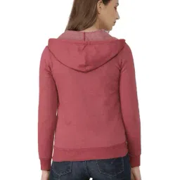 Campus Sutra Red Relaxed Fit Hoodie image 2