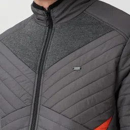 Peter England Casuals Men Mock Collar Solid Padded Jacket image 3