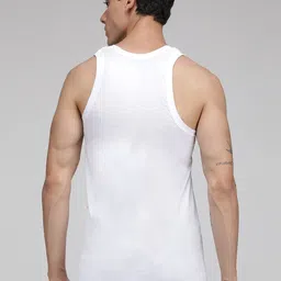 MACHO Sporto Pack Of 3 Ultrasoft Pure Cotton Vests ASI001BRN-WHT-3PC image 3