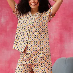 Clovia Women Printed Shirt & Shorts Night suit-image-79