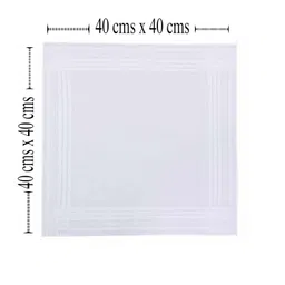 the white square Men's White Handkerchiefs Small Size Pack of 6 (6006PCS W/W) image 4