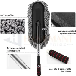 Jaini Enterprise 2 PCS Super Soft Microfiber Car Cleaning Brush Ideal as Mop Duster Car Duster Exterior with Extendable Handle Multipurpose Dust Cleaner Car Wash Brush for Home, Kitchen, Office image 2
