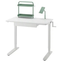 ikea relatera Desk combination sit/stand, white/light grey-green, 90x60 cm image 1