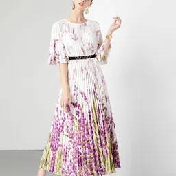 JC Collection Women Floral Printed Flared Sleeves Maxi Dress image 2