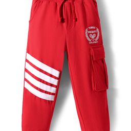Honeyhap Premium 100% Cotton Knit Full Length Lounge Pant with Bio Finish Brave Print - High Risk Red-picture-41