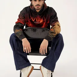 Clazzey Men Printed Hooded Sweatshirt image 2