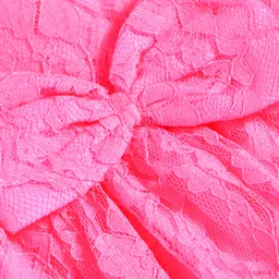 Babyhug Cotton Woven Frilled Sleeves Frocks with Bow Applique -Dark Pink image 3