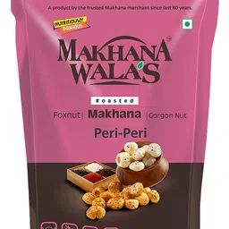 from the house of makhanawala’s Makhanawala's Roasted & Flavored Makhana (Foxnuts) | Gorgon Nut | Gluten-Free Vegan Snacks | Combo of Peri Peri, Pudhina Punch, and Salt & Pepper Flavored Makhana | Pack of 3, 70g Each image 4