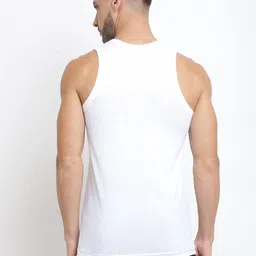 van heusen innerwear Van Heusen Men White Solid Ultra Soft Wider Straps Vest image 5