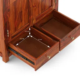 urban ladder Fidora Solid Wood 2 Door Wardrobe in Honey Finish image 5