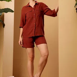 ELIAKI ENTERPRISES Spread Collar Shirt With Short-picture-35