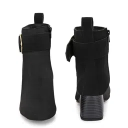 Roadster Women Black Solid Block Heel Casual Boots image 2
