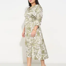 Honey Curvytude by Pantaloons Print Midi Dress image 4
