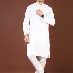 V-Mart Geometric Woven Design Mandarin Collar Straight Kurta With Pyjama-picture-39