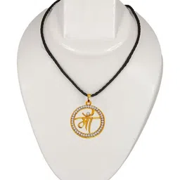 Utkarsh Gold-Plated Circular Pendants with Chains image 2