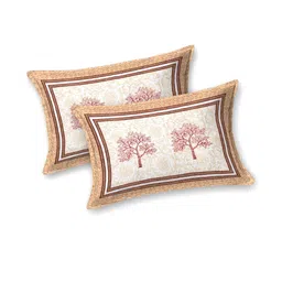 Myntra Elegant Homes Orange & Red Floral 180 TC King Bedsheet with 2 Pillow Covers image 3