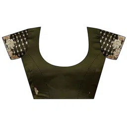 K 5 Fashion Embroidered Pure Chiffon Saree With Unstitched Blouse Piece image 2