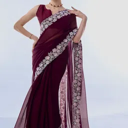 Anouk Sequinned Poly Georgette Saree-picture-37