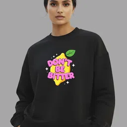 TheBTclub Unisex Graphic Printed Round Neck Long Sleeves Oversized Sweatshirt image 3