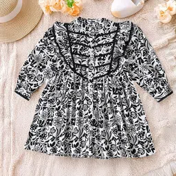 BAESD Girls Floral Printed Fit & Flare Cotton Dress-picture-58