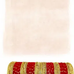 Only Offers Red Glass Artificial Stones & Beads Bangle-picture-24