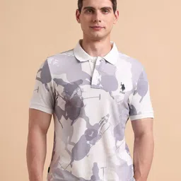 U.S. Polo Assn. Denim Co. Graphic Printed Polo Collar Pure Cotton Muscle Fit T-shirt-picture-27