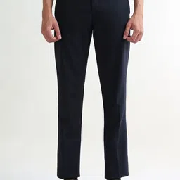 Arrow Men Dobby Regular Fit Mid-Rise Flat-Front Formal Trousers-image-79