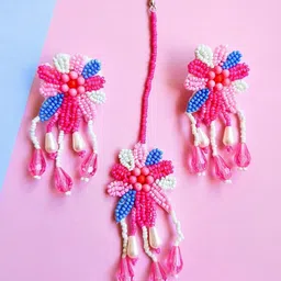 Sangria Gold-Plated Stone-Studded & Beaded Jewellery Set-image-93