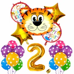 Shopperskart 2nd Happy Birthday Zebra Theme Foil Balloon Multicolor - Pack of 37-picture-15