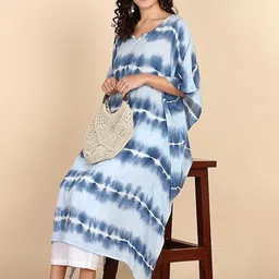 PinkTribe Women Tie & Dye Round Neck Kaftan Kurta-image-92