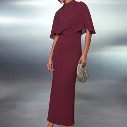 NEXT Round Neck Sheer Cape Maxi Dress-picture-35