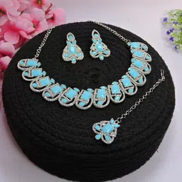 VATSALYA creation Alloy Gold- plated Turquoise Jewellery Set-picture-26