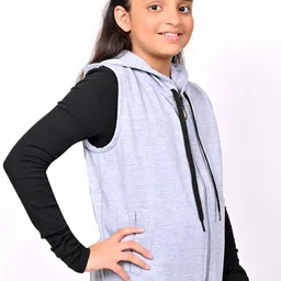 BAESD Girls Hooded Solid Fleece Casual Open Front Jacket image 2