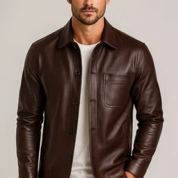 Devoted Spread Collar Long Sleeves Leather Jacket-picture-13